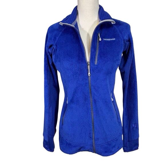 Patagonia Fleece R2 Jacket Full Zip Blue  Womens Medium Polartec Gorpcore - Picture 1 of 12
